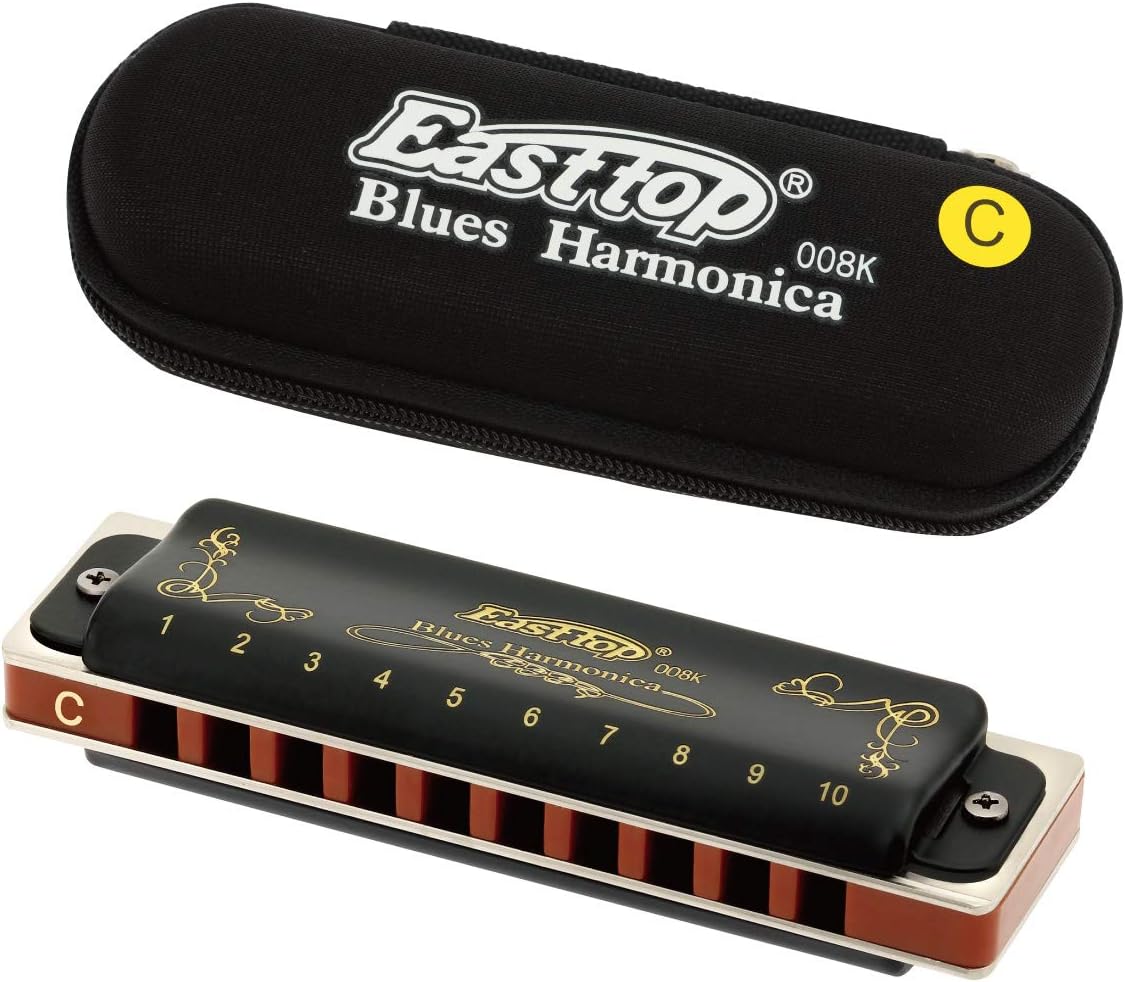East top C Harmonica diatonique 10 trous 20 tons T008K avec étui noir Blues Harmonica pour adultes débutants étudiants enfants meilleur cadeau – Image 6