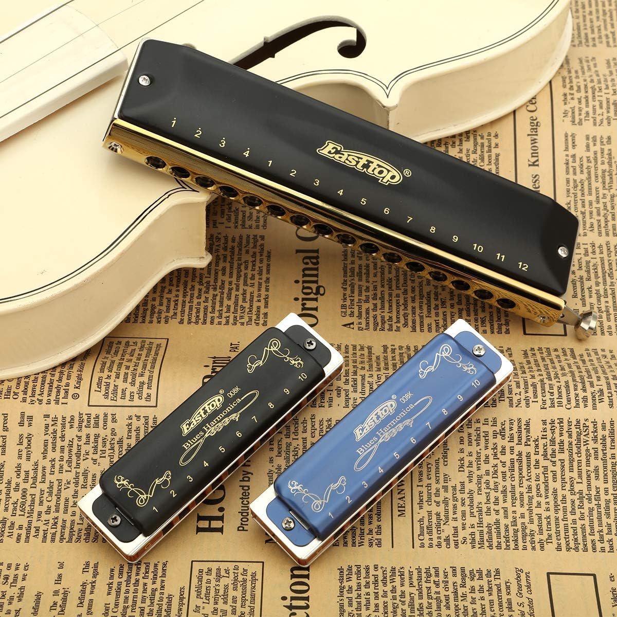 East top C Harmonica diatonique 10 trous 20 tons T008K avec étui noir Blues Harmonica pour adultes débutants étudiants enfants meilleur cadeau – Image 8