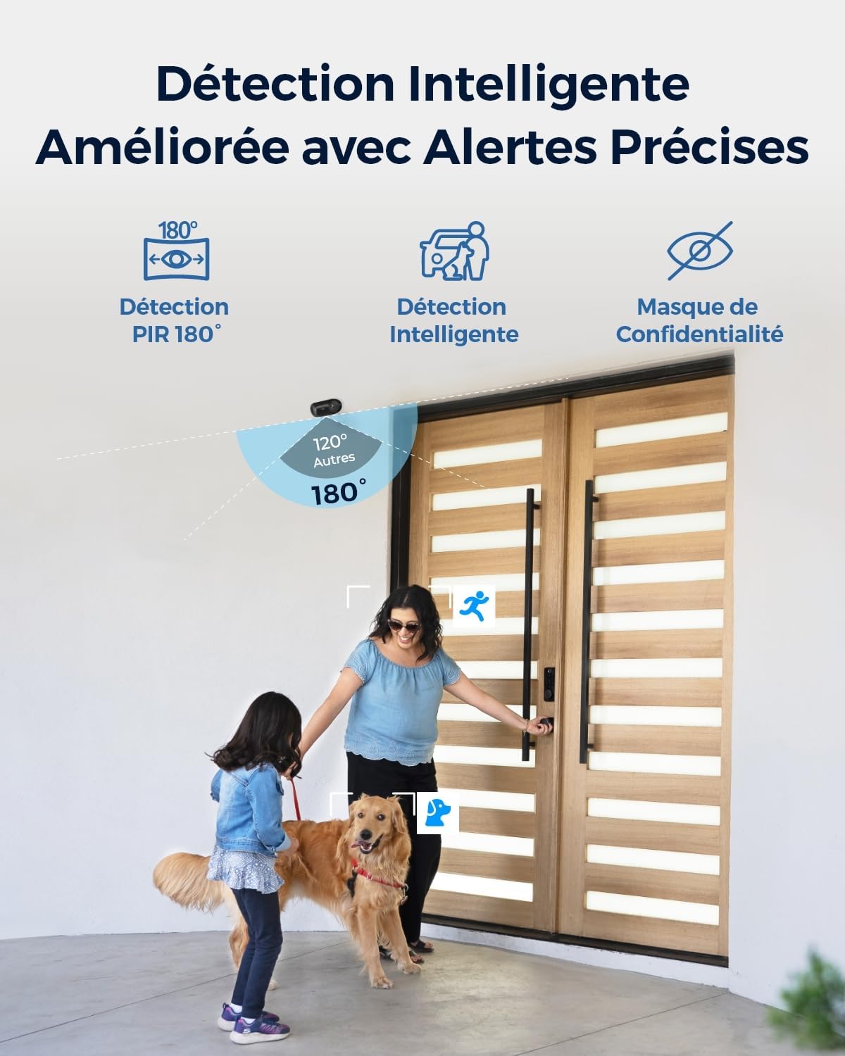 Reolink Caméra solaire extérieure WiFi sans fil 180° 4K avec vision nocturne ColorX et double assemblage d'image, WiFi 2,4/5 GHz, détection de personne/véhicule/animal, Argus 4 Pro + panneau solaire – Image 7