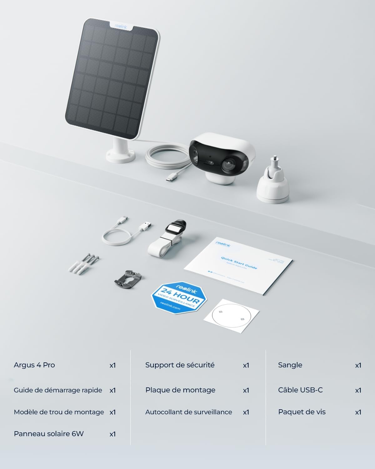 Reolink Caméra solaire extérieure WiFi sans fil 180° 4K avec vision nocturne ColorX et double assemblage d'image, WiFi 2,4/5 GHz, détection de personne/véhicule/animal, Argus 4 Pro + panneau solaire – Image 10
