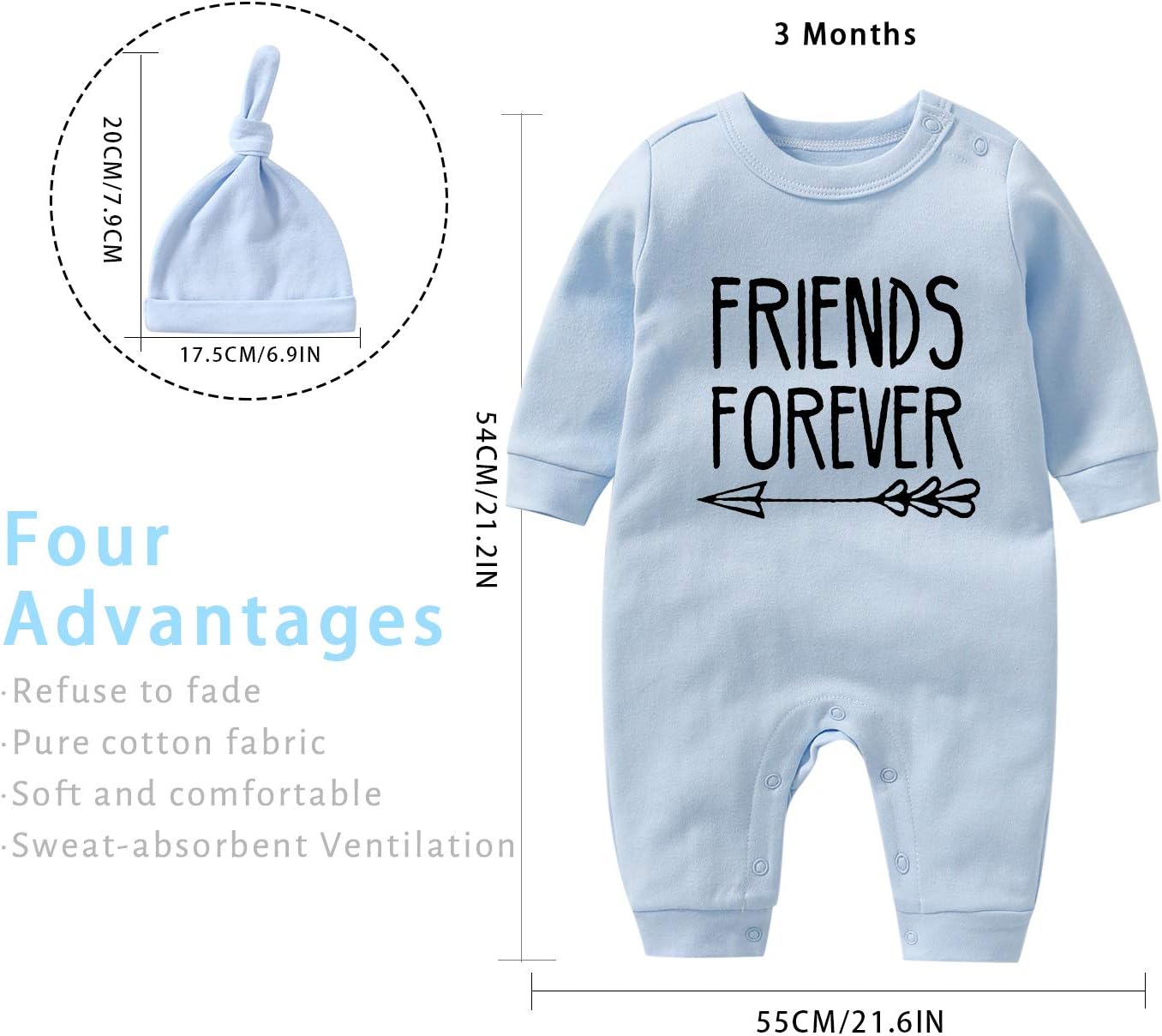 Barboteuse pour bébé, jumeaux, garçon et fille, meilleurs amis pour toujours, amusant, cadeau pour nouveau-né, vêtements pour bébé – Image 3