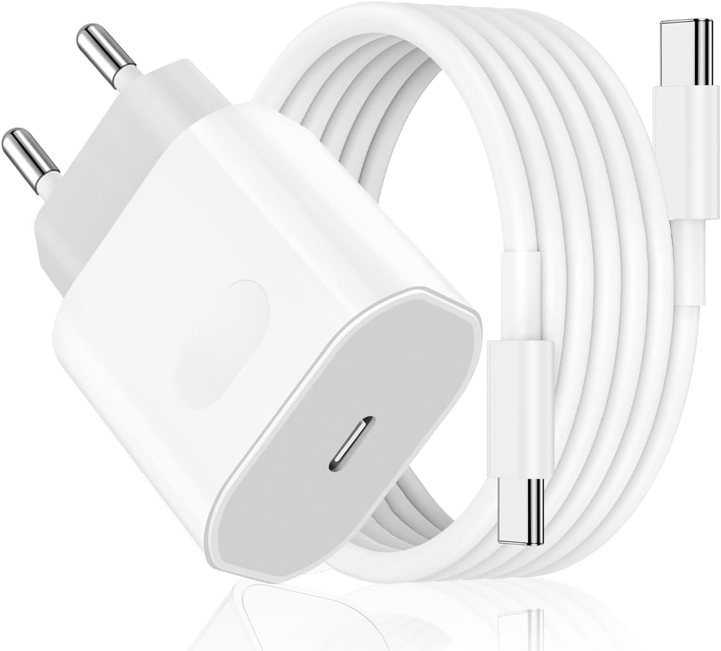 Chargeur rapide USB C pour iPhone 17/17 Air/17 Pro/17 Pro Max, iPhone 16/15/15 16 Pro Max, prise adaptateur secteur 27 W avec câble USB-C 2 M – Image 2