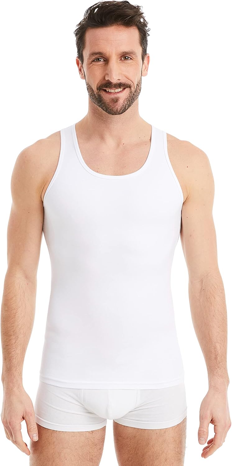 FINN Débardeur gainant pour homme – Sans manches en coton – Maillot de corps de compression pour un ventre plus plat – Image 2