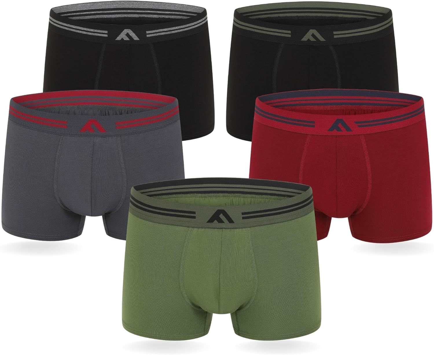 FM London Lot de 5 Boxers très Doux, en Bambou, sans étiquette, Coupe élastique, pour Homme – Image 2