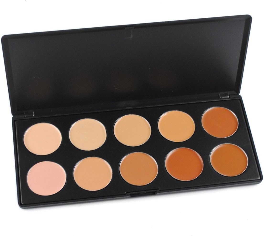 FantasyDay Kit de maquillage professionnel 10 couleurs pour crème de contouring, pinceaux anti-cernes pour fond de teint – Palette anti-cernes à couverture complète pour cernes, masques d'imperfections – Image 2