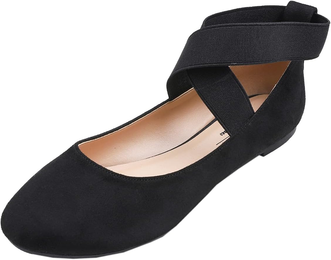 Feversole Coussin en mousse à mémoire de forme colorée pour femme - Ballerine plate en daim - Coussin Macaron en mousse à mémoire de forme colorée - Ballerine plate en daim pour femme – Image 2