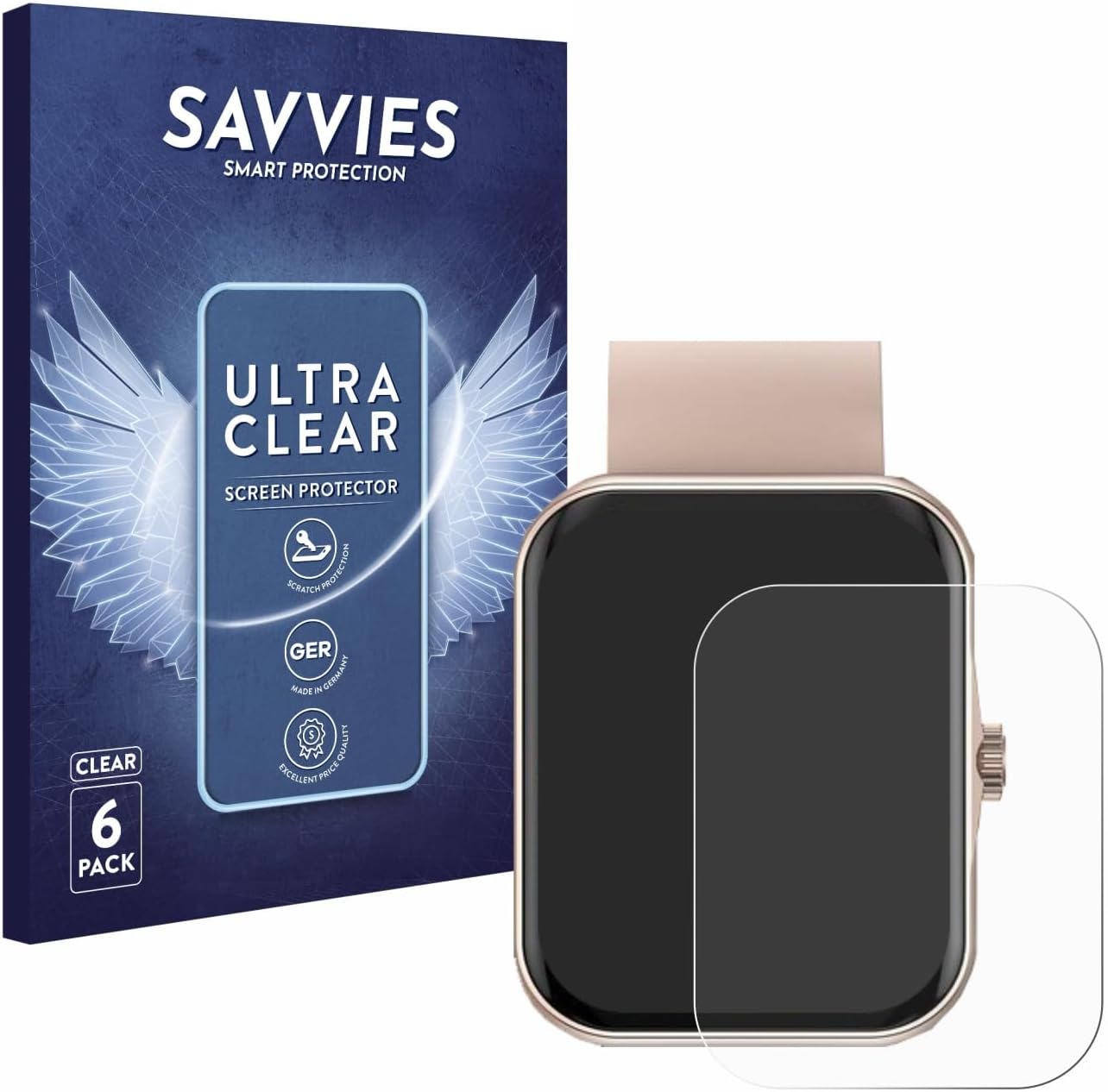 Savvies Protections d'écran pour montre intelligente Mutoy 1,83 pouces 6 pièces ultra transparentes – Image 2