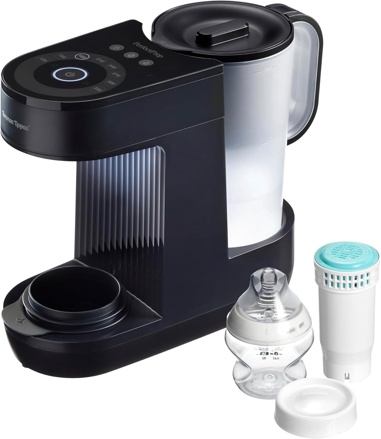 Tommee Tippee Perfect Prep, fabricant de biberons, prépare un biberon de lait pour bébé en 90 secondes*, de jour comme de nuit, avec filtre à eau antibactérien et application connectée – Image 2