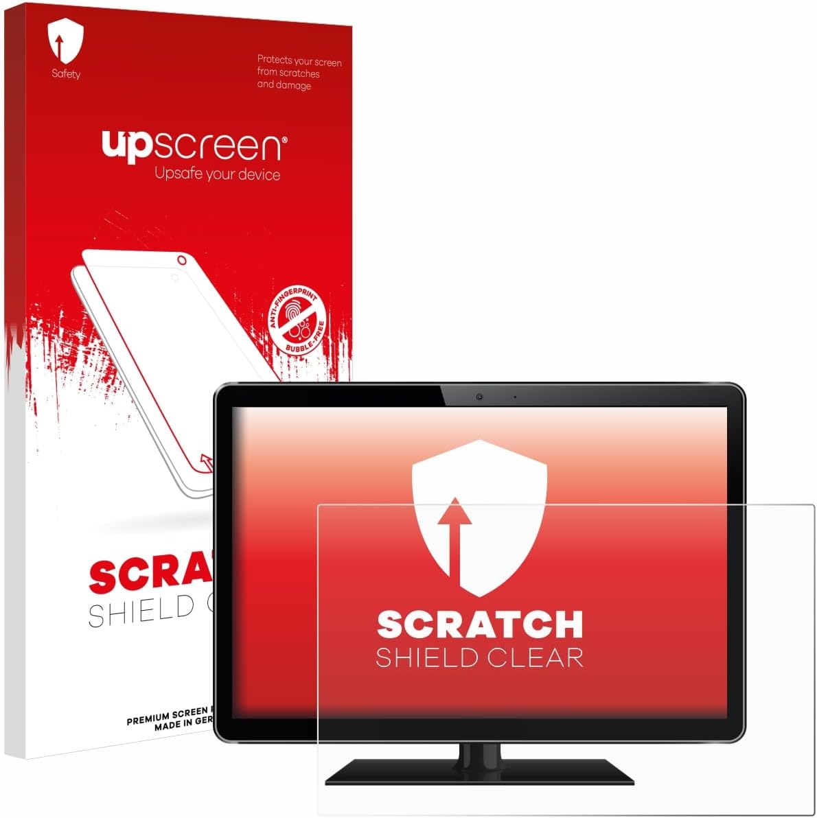 upscreen Protection d'écran 24 pouces pour tailles standard avec 24,0 pouces (61 cm) (532 x 299 mm, 16:9) - Transparent, anti-traces de doigts – Image 2