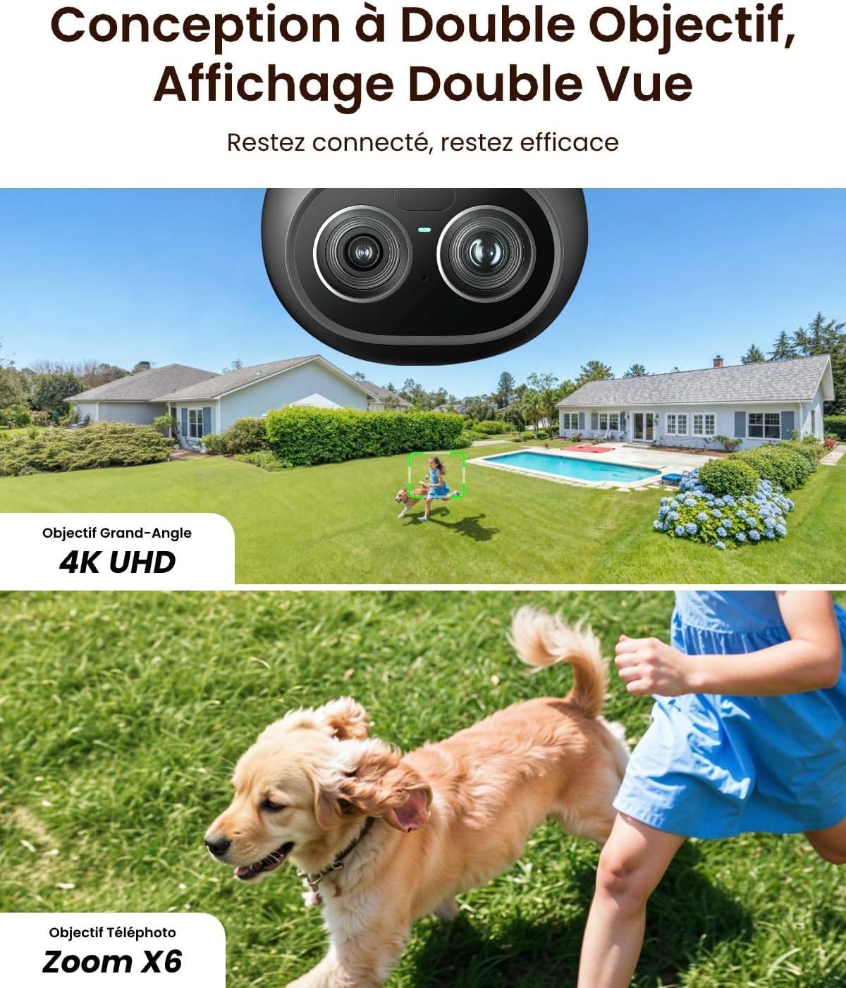 Reolink TrackFlex Floodlight WiFi, double objectif, champ de vision PT (Pan-Tilt) 360°, projecteurs 3000 lumens, détection intelligente, stockage local, Wi-Fi double bande – Image 3