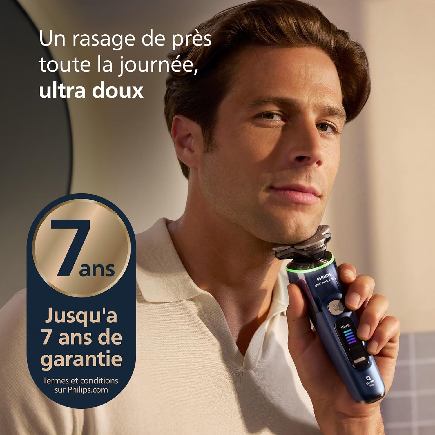 Philips Rasoir Ultra i9000 Prestige, Rasoir électrique 100 % étanche, Technologie Skin IQ Pro, Système Triple Lift & Cut, Lames de précision NanoTech rotatives à 360°, 5 modes de rasage, XP9401/38 – Image 4