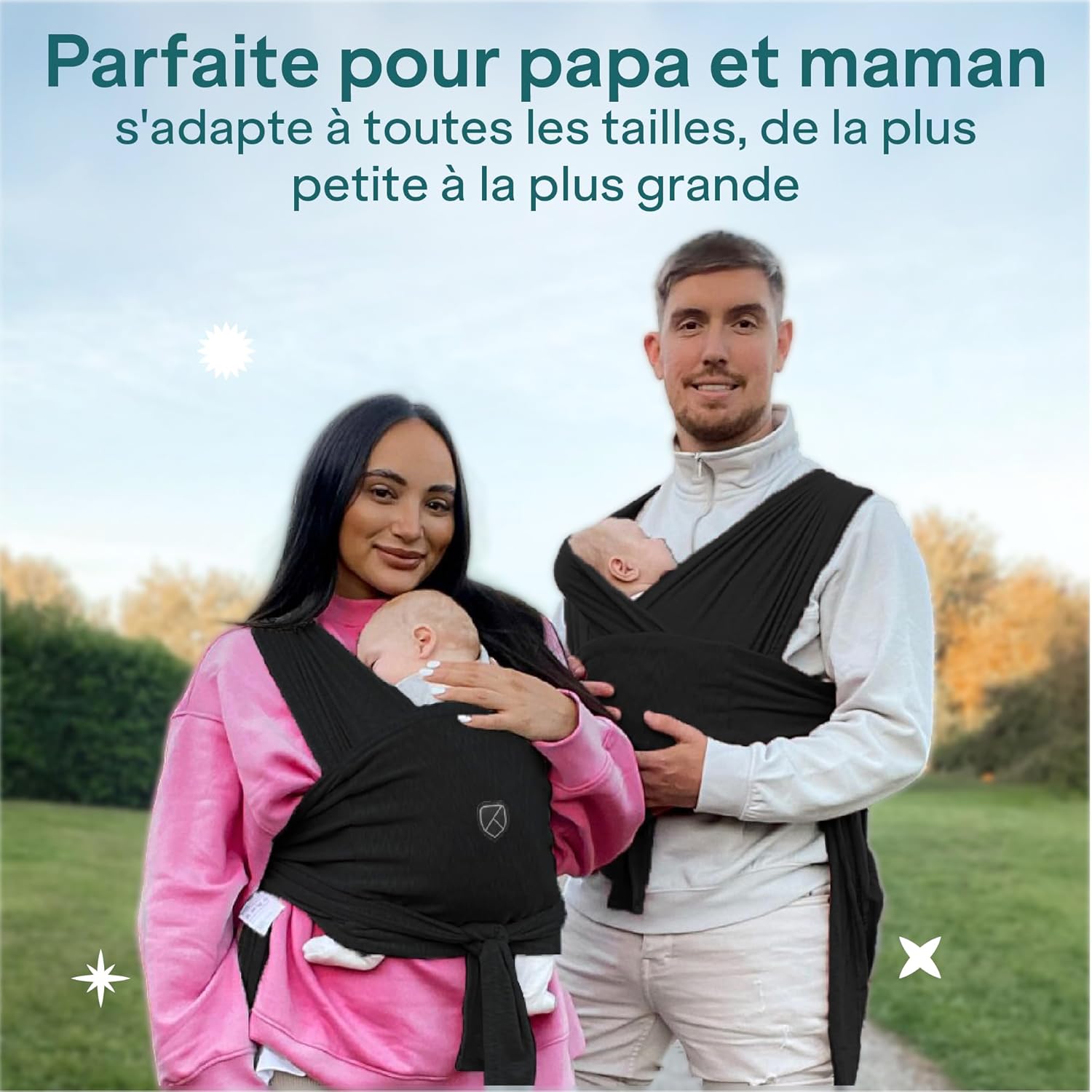 Koala Babycare Porte-bébé unisexe réglable et facile à enfiler - Porte-bébé multifonction jusqu'à 9 kg - Noir - Modèle déposé KBC® – Image 7