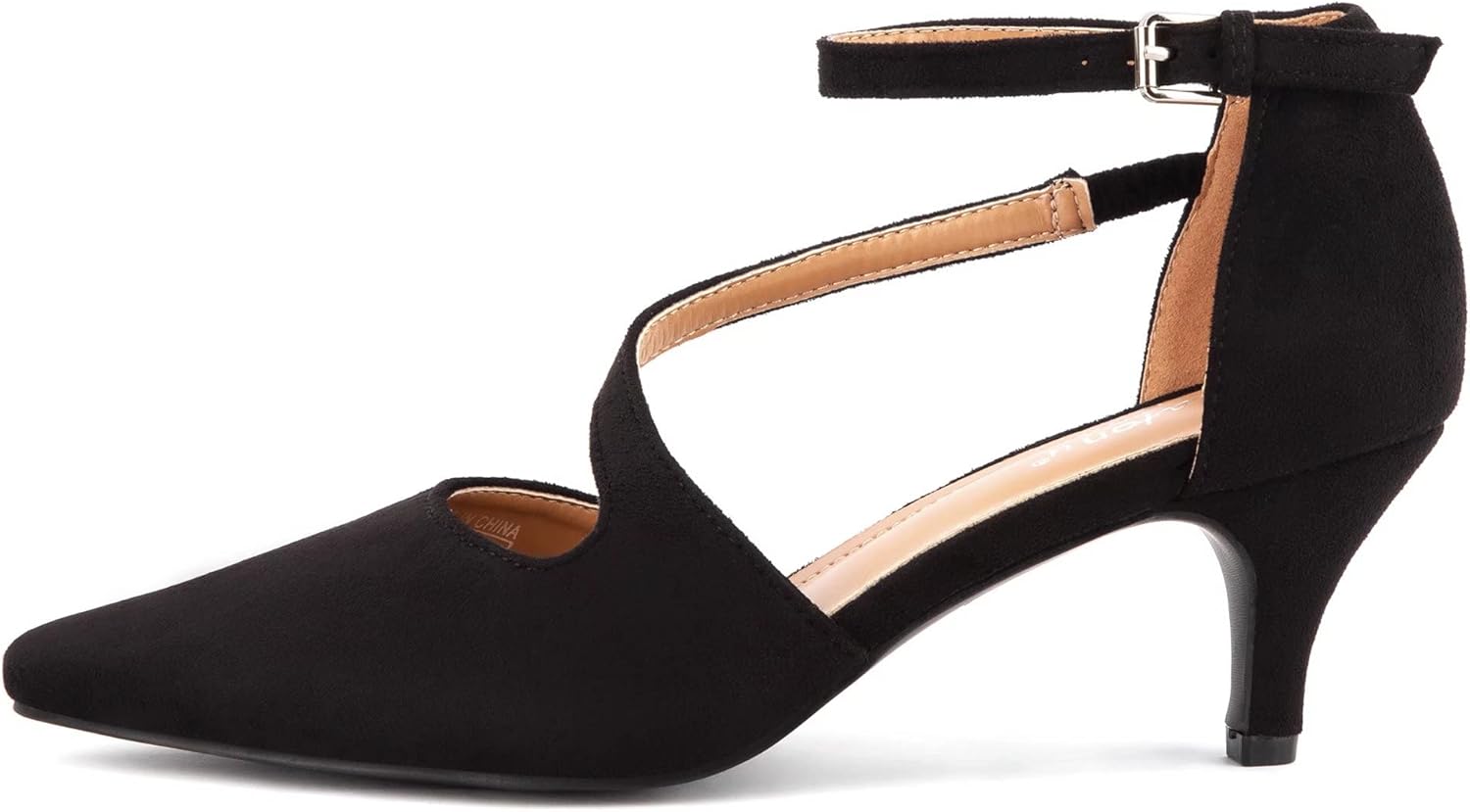 Greatonu Chaussures à talon pointu et bande croisée pour femme – Image 5