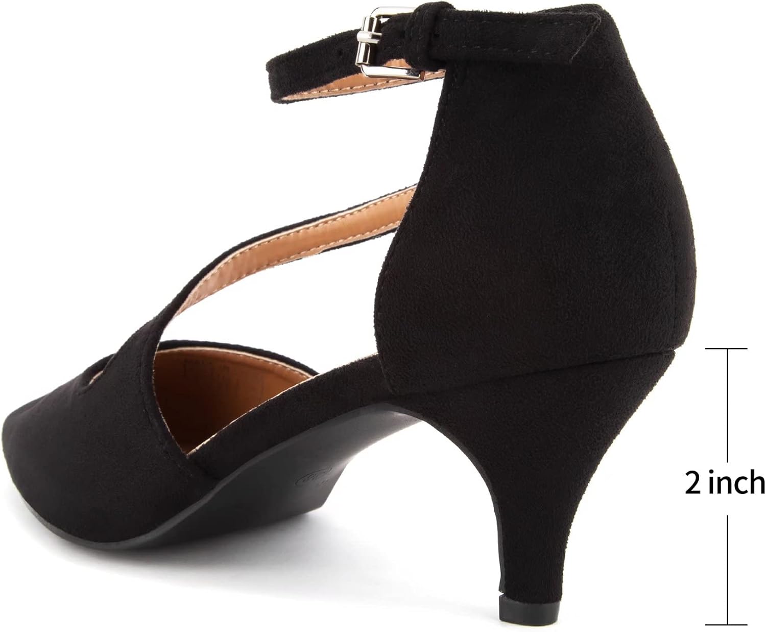 Greatonu Chaussures à talon pointu et bande croisée pour femme – Image 8