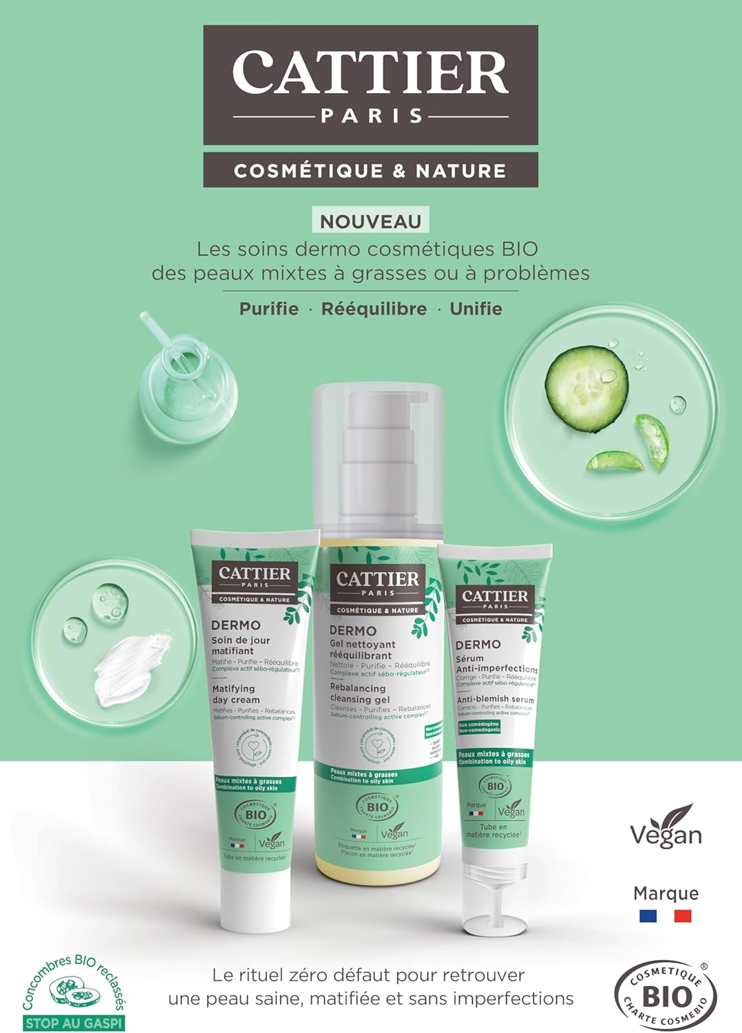 Cattier Dermo Sérum Anti-Imperfections Peaux Mixtes à Grasses 30 ml – Image 6