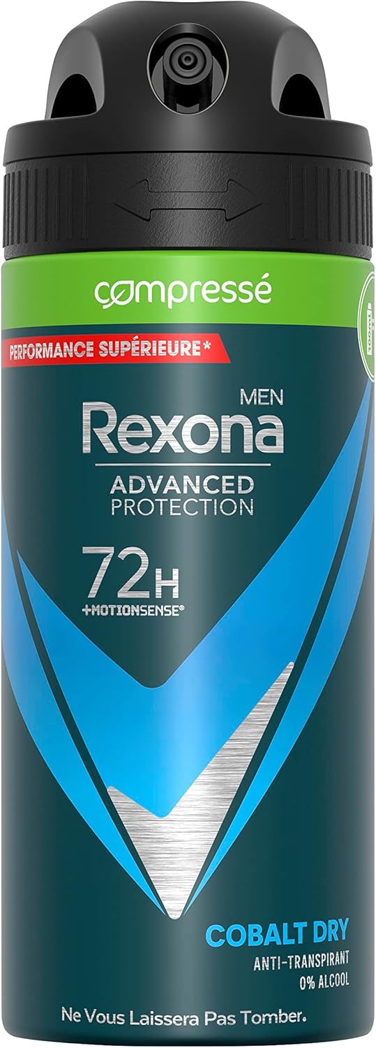 REXONA Men Déodorant Sec Cobalt - Spray Anti-Transpirant Comprimé - Parfum Frais et Longue Durée - Protection 72h (Pack de 6 x 100 ml) – Image 3
