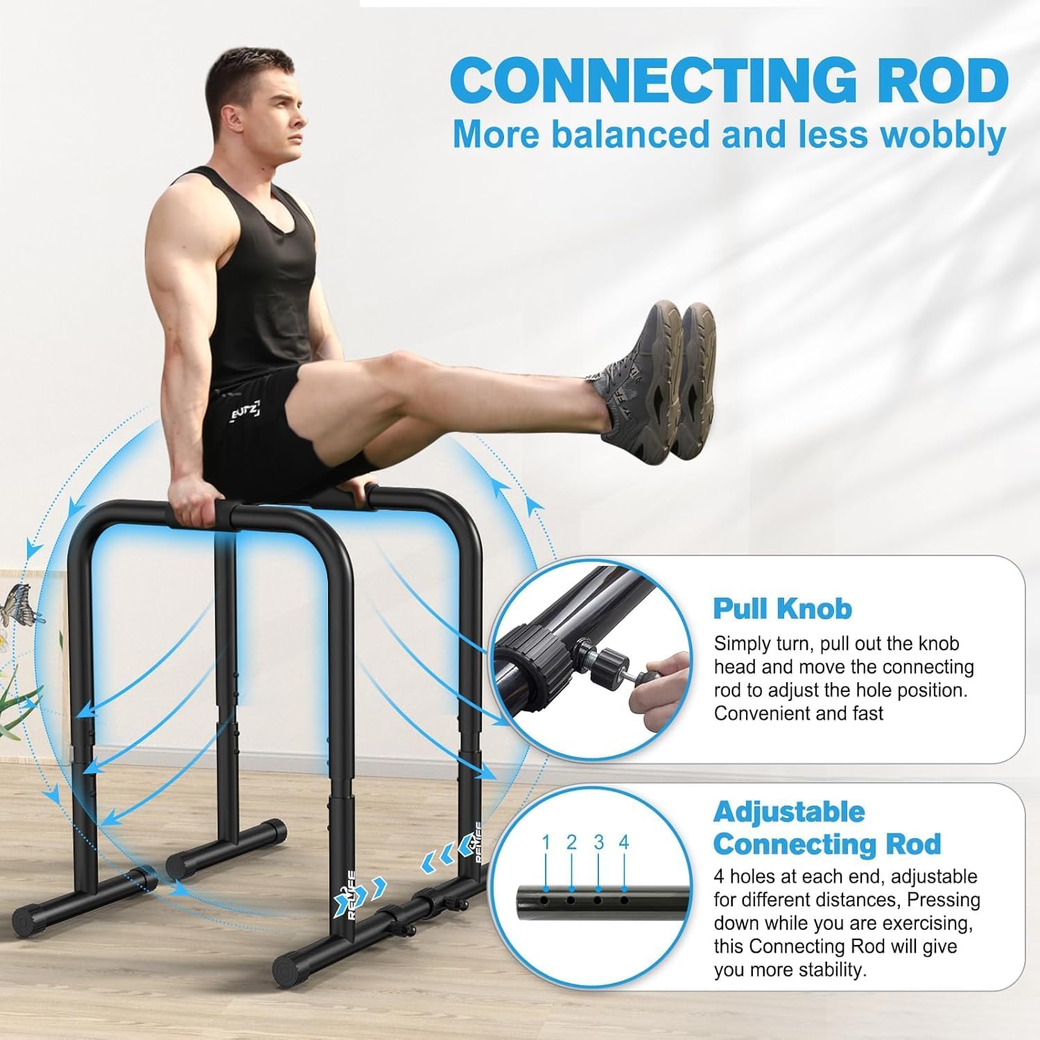 RELIFE reconstruisez votre vie Dips barre parallèle Station de Fitness réglable Push Up Dip Support gymnase rue entraînement Dip Stands – Image 6
