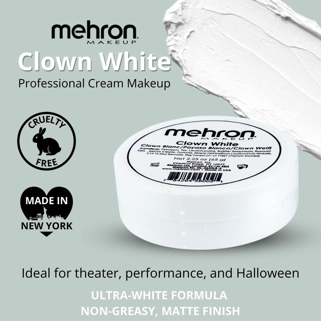 Mehron Maquillage Clown Blanc (65g) – Image 3