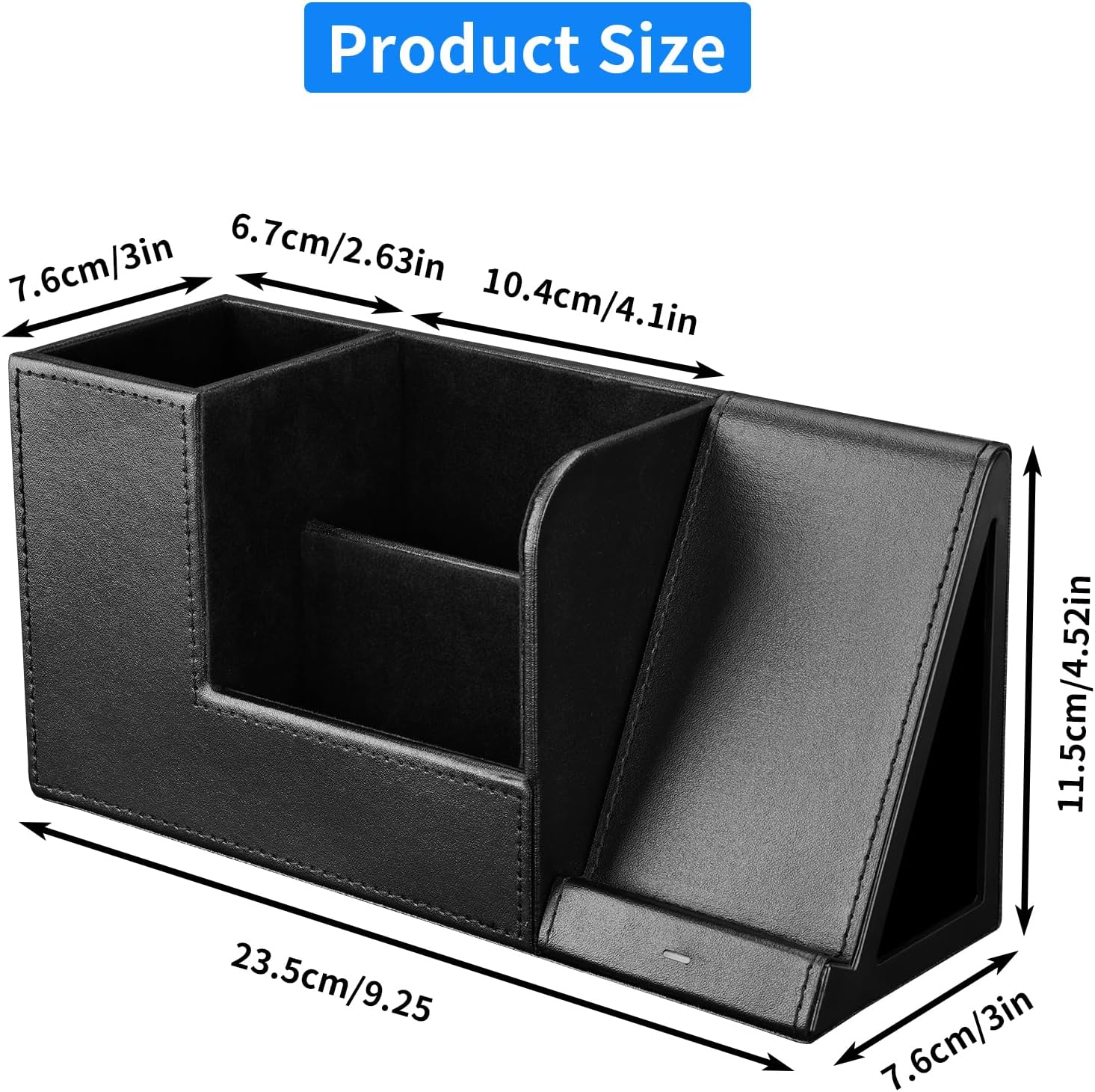 GORESE Organiseur de bureau 2 en 1 avec chargeur sans fil rapide, fournitures de bureau, station de charge inductive 10 W pour iPhone 15 14 13 12 Pro Max Samsung Galaxy S23/S22/S21/S20/S9 – Image 3