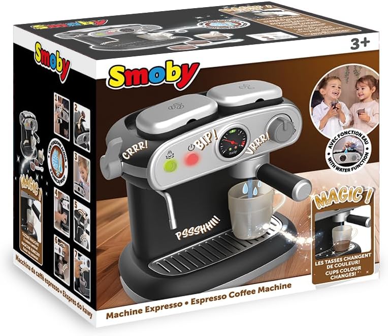 Smoby - Machine à Expresso - Jouet d'Imitation Réaliste - Effets Sonores et Lumineux - 6 Accessoires - Développer la Créativité - Recréer les Gestes du Quotidien – Image 8