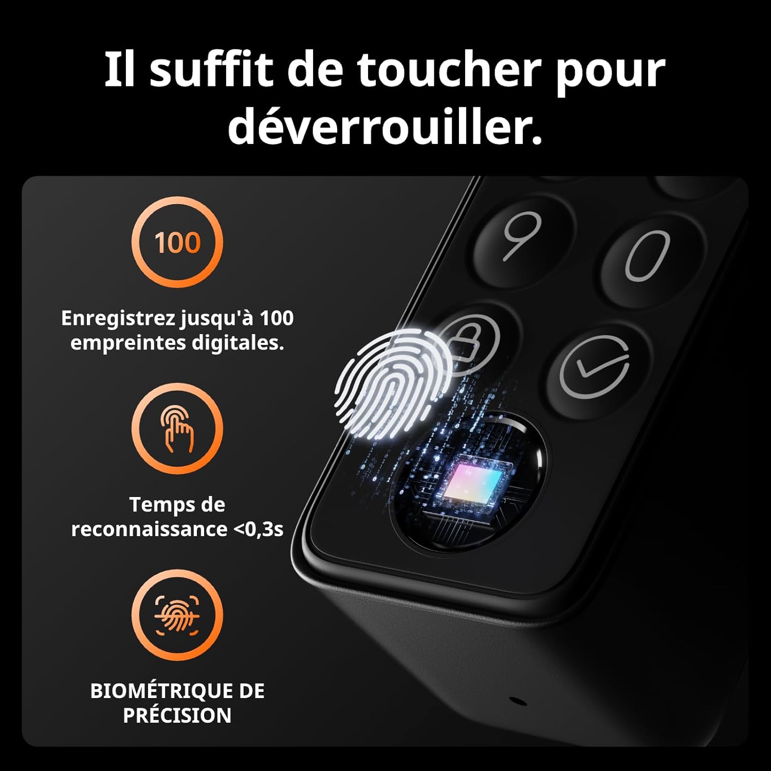SwitchBot Lock Pro WiFi avec clavier tactile, serrure électronique Bluetooth, étanche IP65, s'adapte à votre cylindre existant, compatible avec Matter, Alexa et Google – Image 3