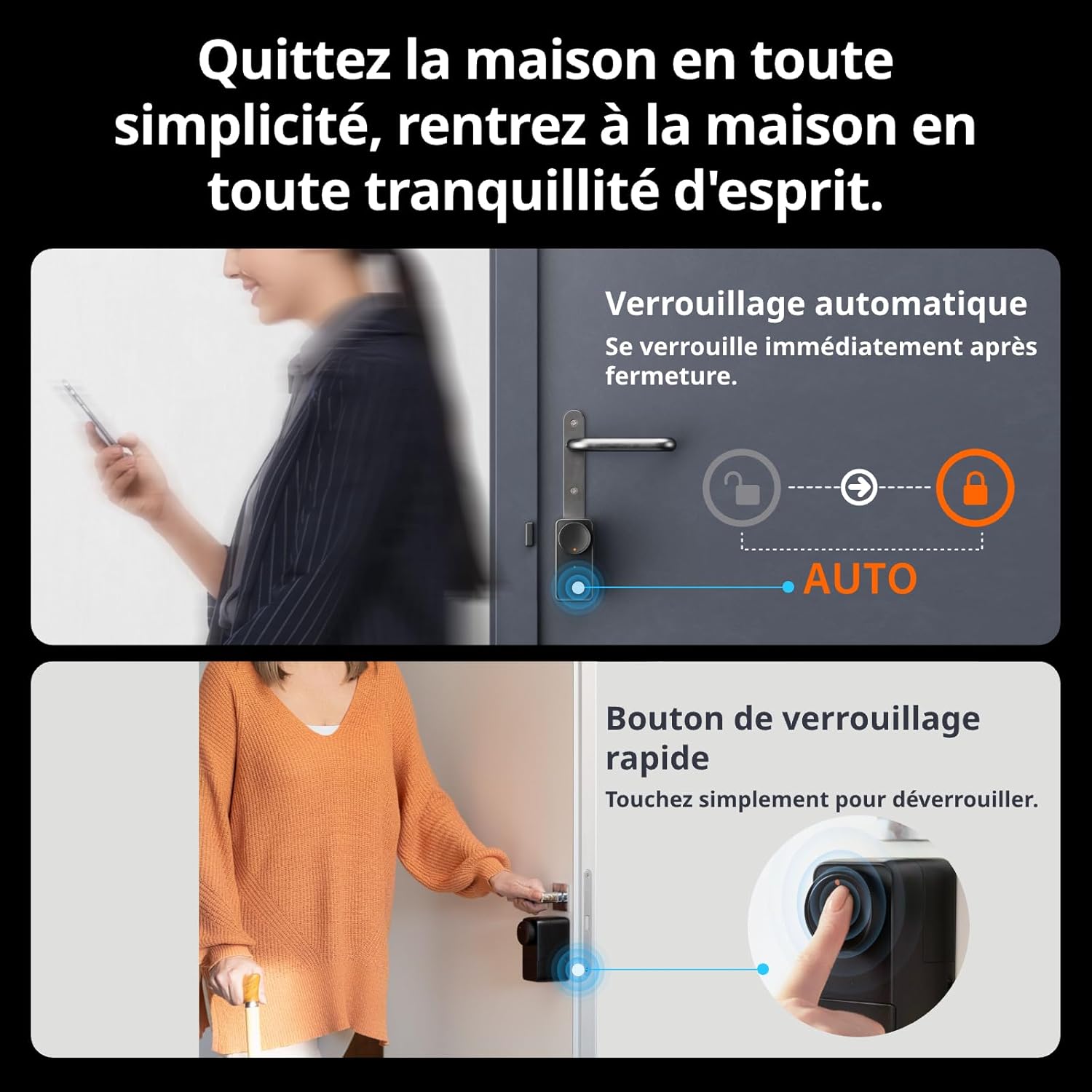 SwitchBot Lock Pro WiFi avec clavier tactile, serrure électronique Bluetooth, étanche IP65, s'adapte à votre cylindre existant, compatible avec Matter, Alexa et Google – Image 9