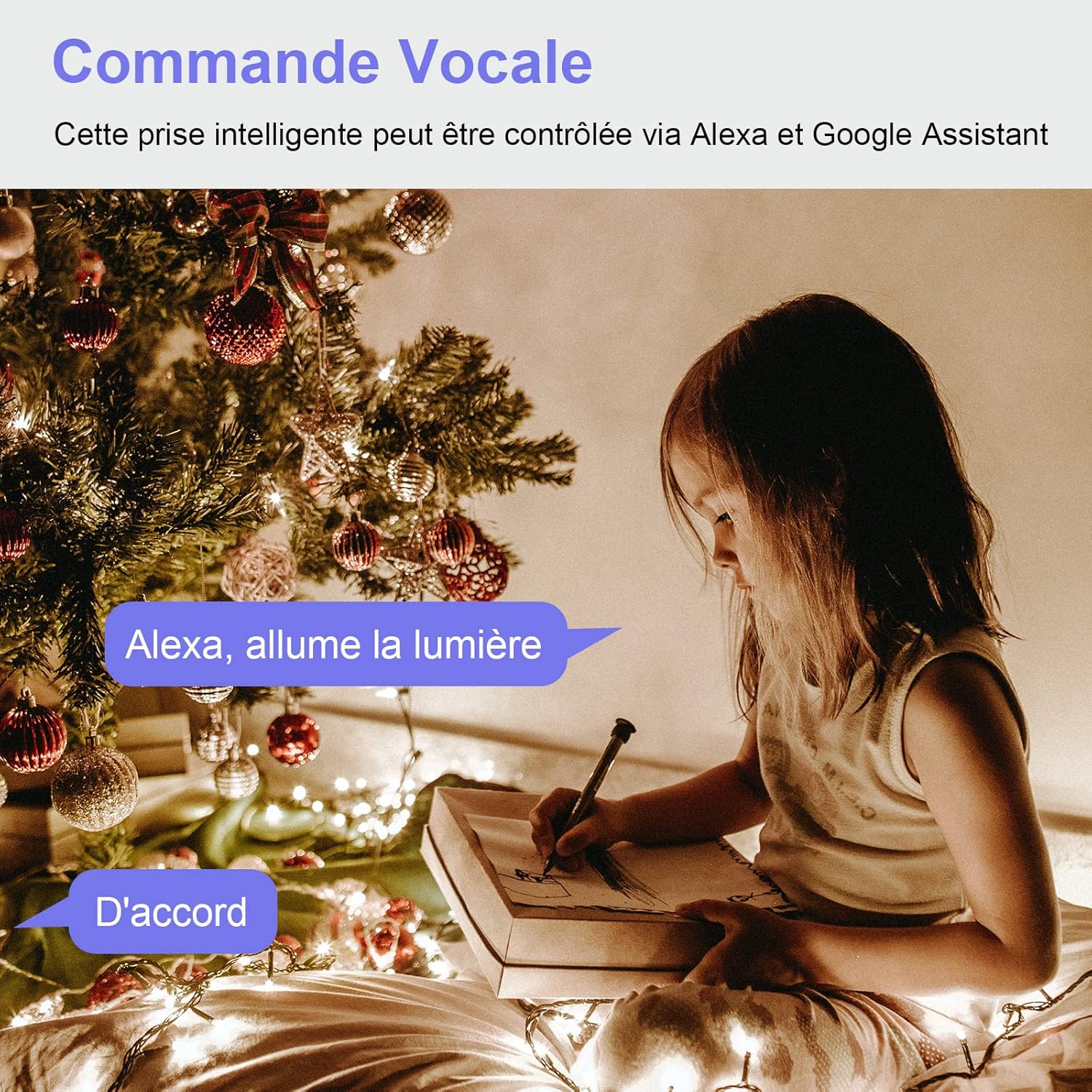 Prise connectée Alexa WiFi (FR) 16A Tracker de consommation d'énergie Type E ANTELA Prise intelligente compatible avec Google Home, application Smart Life, minuterie, 4 pièces – Image 7