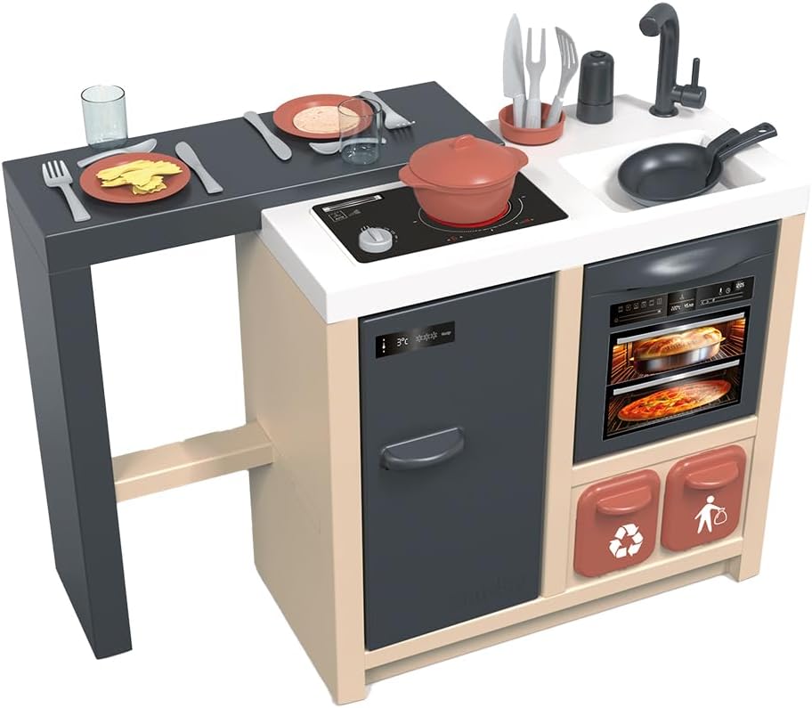 Smoby - Cuisine Ilot - Design Moderne - Surface de jeu 360° - Fonctions Traditionnelles - 23 Accessoires - Matière Recyclée - Dès 3 Ans - Fabriqué en France – Image 2