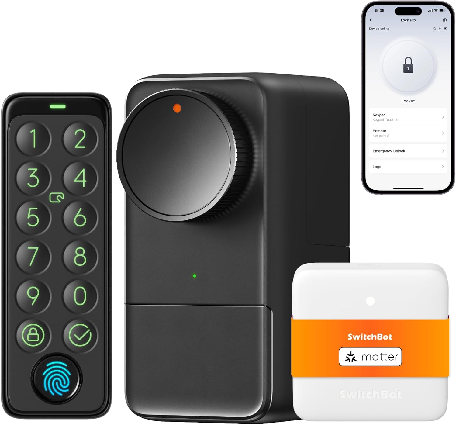 SwitchBot Lock Pro WiFi avec clavier tactile, serrure électronique Bluetooth, étanche IP65, s'adapte à votre cylindre existant, compatible avec Matter, Alexa et Google – Image 2