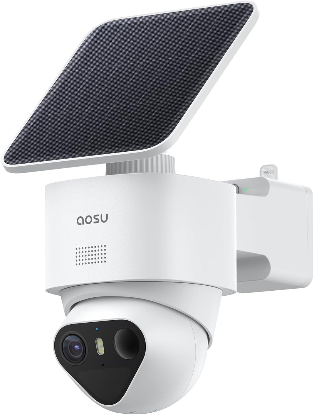 aosu Caméra de surveillance WiFi extérieure sans fil 4K, caméra solaire extérieure 8MP, vision nocturne TrueColor, triple détection (PIR + radar + AI), suivi automatique à 360 °, alarme sonore et lumineuse – Image 2