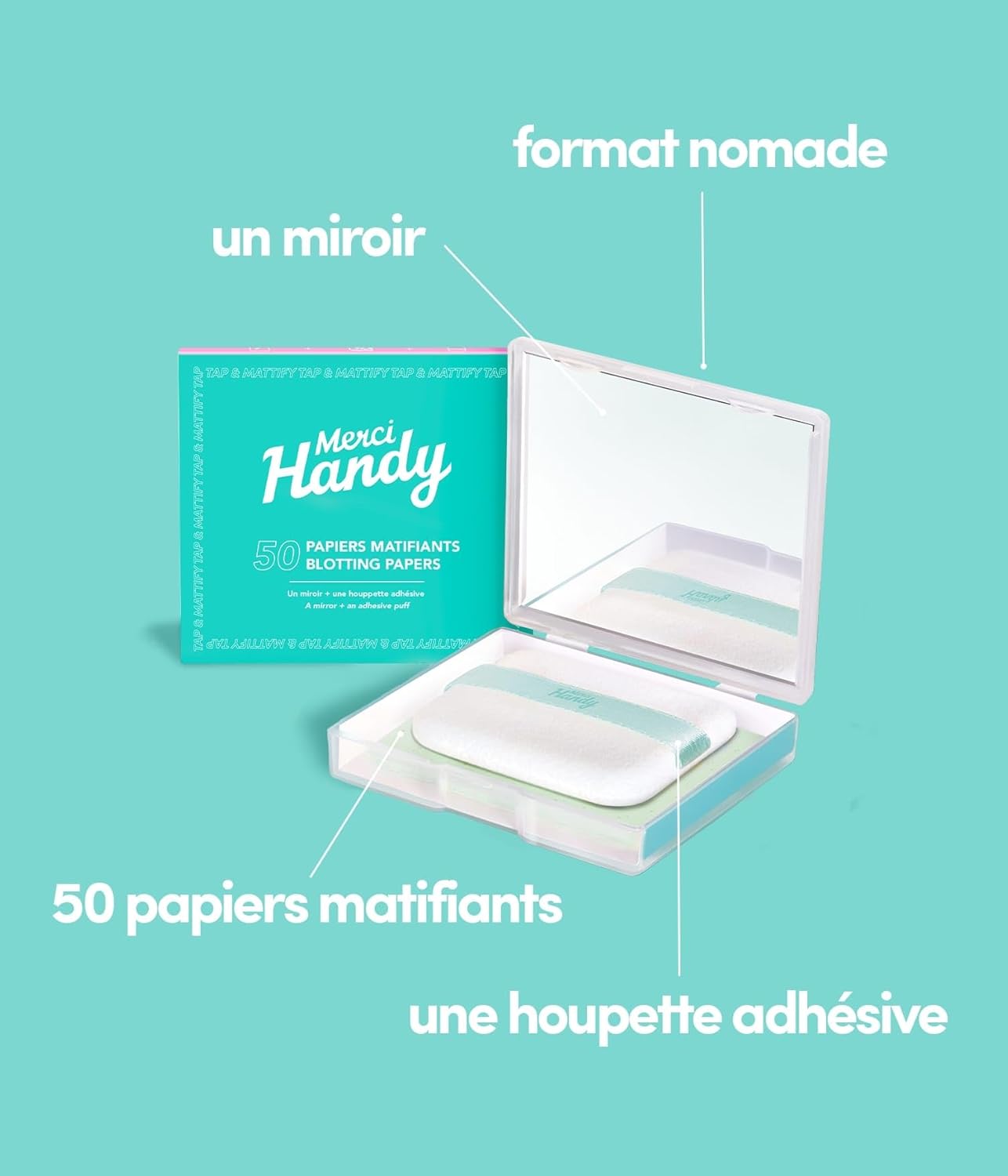PARENT-PM (50 Feuilles + 1 Miroir + 1 Houppette (Vert)) – Image 4