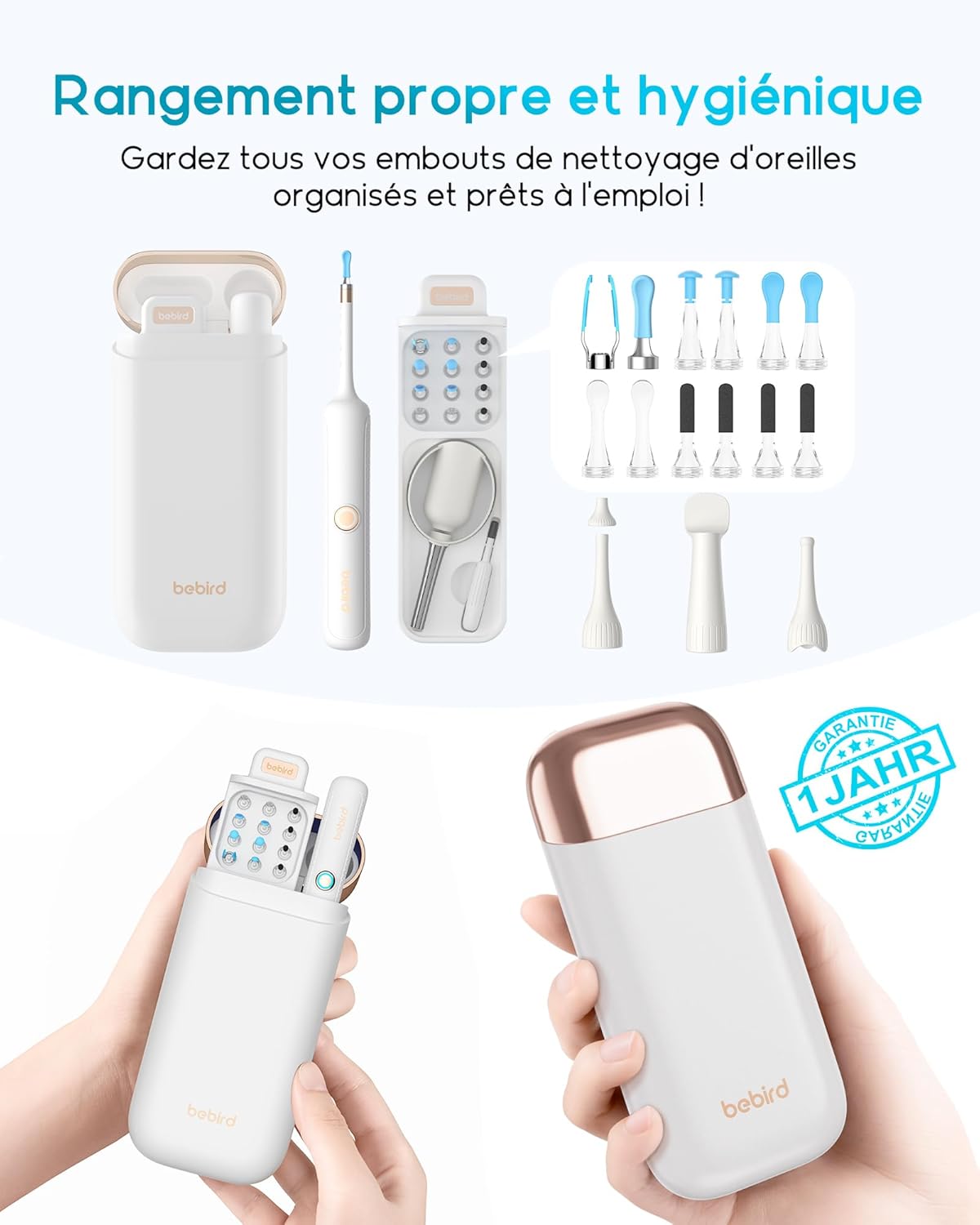 Otoscope numérique HD 1920P pour nettoyage des oreilles avec caméra flexible et pince de nettoyage des oreilles avec caméra pour examen des oreilles, du nez et de la gorge – Image 7