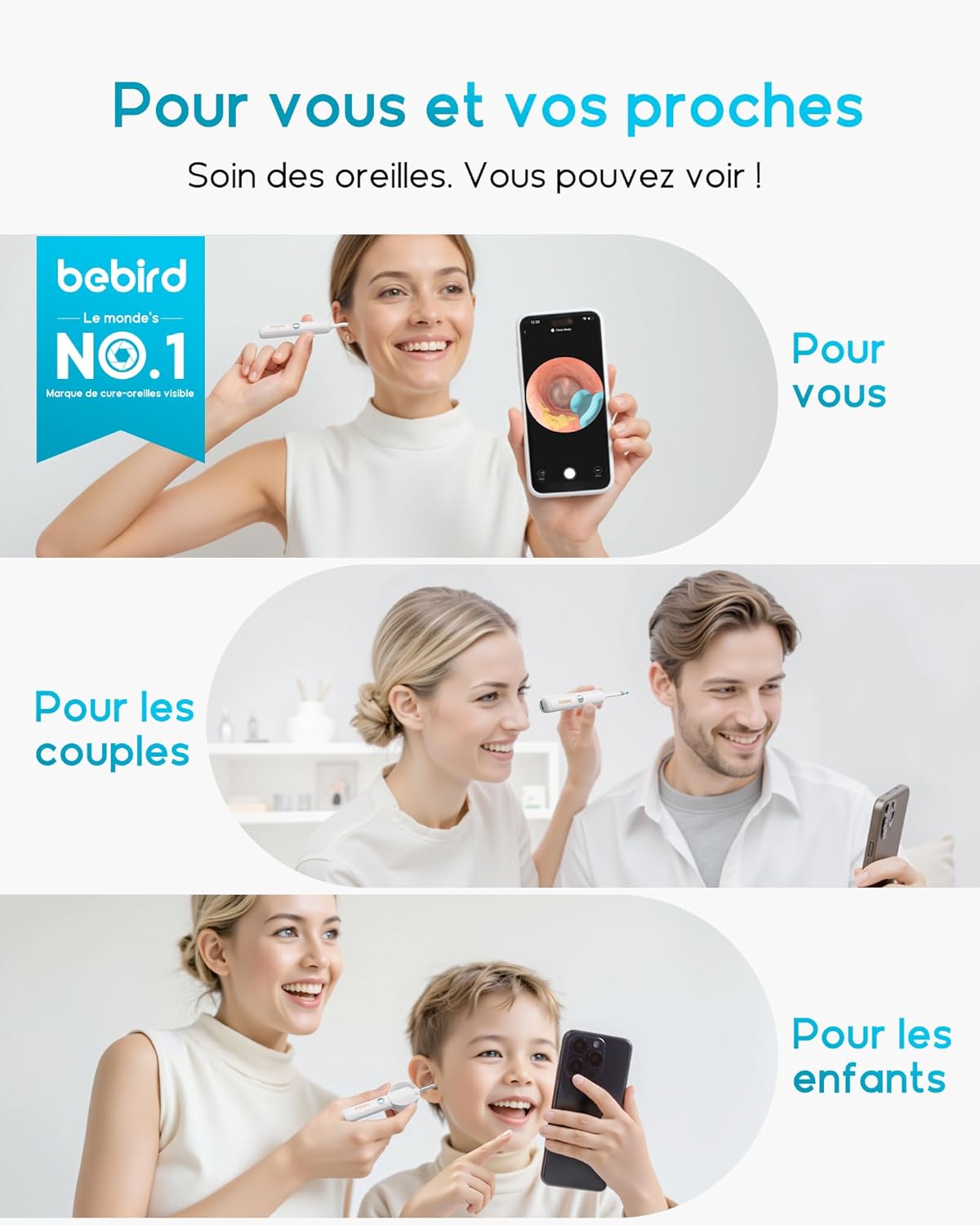 Otoscope numérique HD 1920P pour nettoyage des oreilles avec caméra flexible et pince de nettoyage des oreilles avec caméra pour examen des oreilles, du nez et de la gorge – Image 8