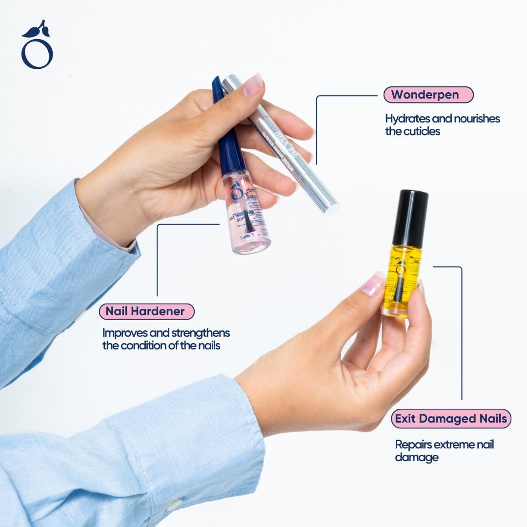 Herome Kit Nail Essentials 3 en 1 (Rose) – Kit de voyage – Soin réparateur pour ongles cassés après faux ongles, huile pour ongles abîmés, sérum pour cuticules et durcisseur – Image 5