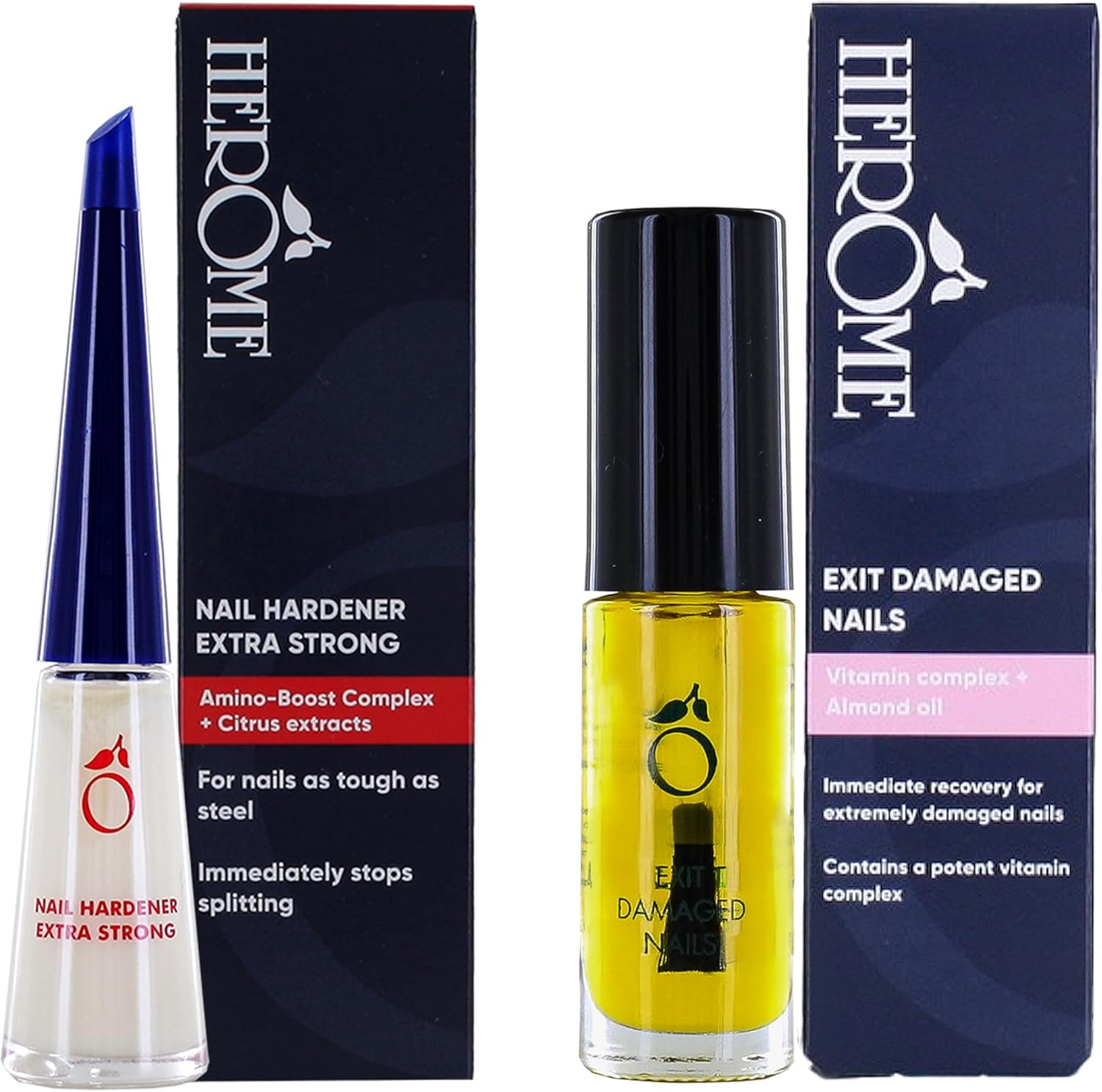 Herome SOS Nail Care Combi-Pack – Traitement réparateur pour ongles abîmés et cassants – Colle fortifiante et réparatrice – Résultats visibles en 30 jours – Image 2